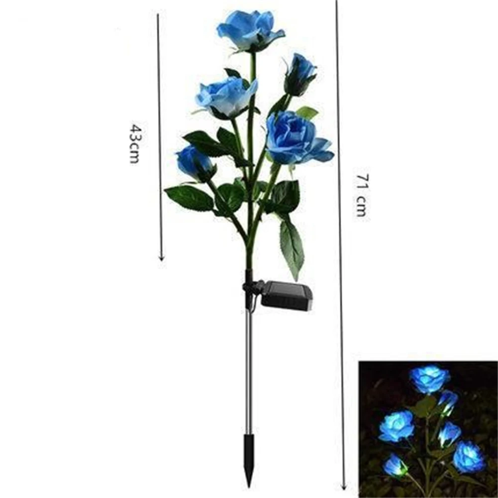 

Уличная лампа в виде Розы с 5 головками на солнечной батарее, водонепроницаемый декоративный светильник для сада, двора, патио, лужайки