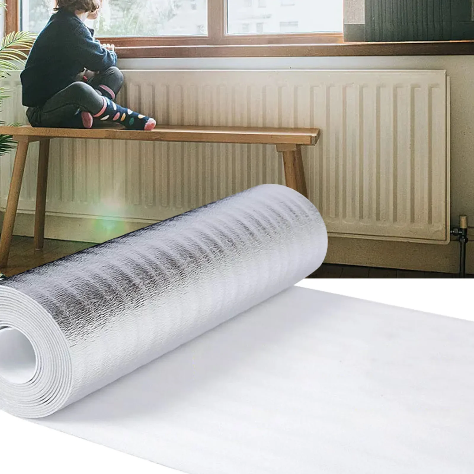 5m Radiator Reflective Film Wall Thermal Insulation Reflective Film Aluminum Foil Thermal Insulation Film Home Decoration