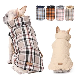 Dog Warmer Clothes Waterproof Dog Jacket Classic Plaid  Soft Padded Warm Pet Coat For Medium Large Dogs French Bulldog Coat