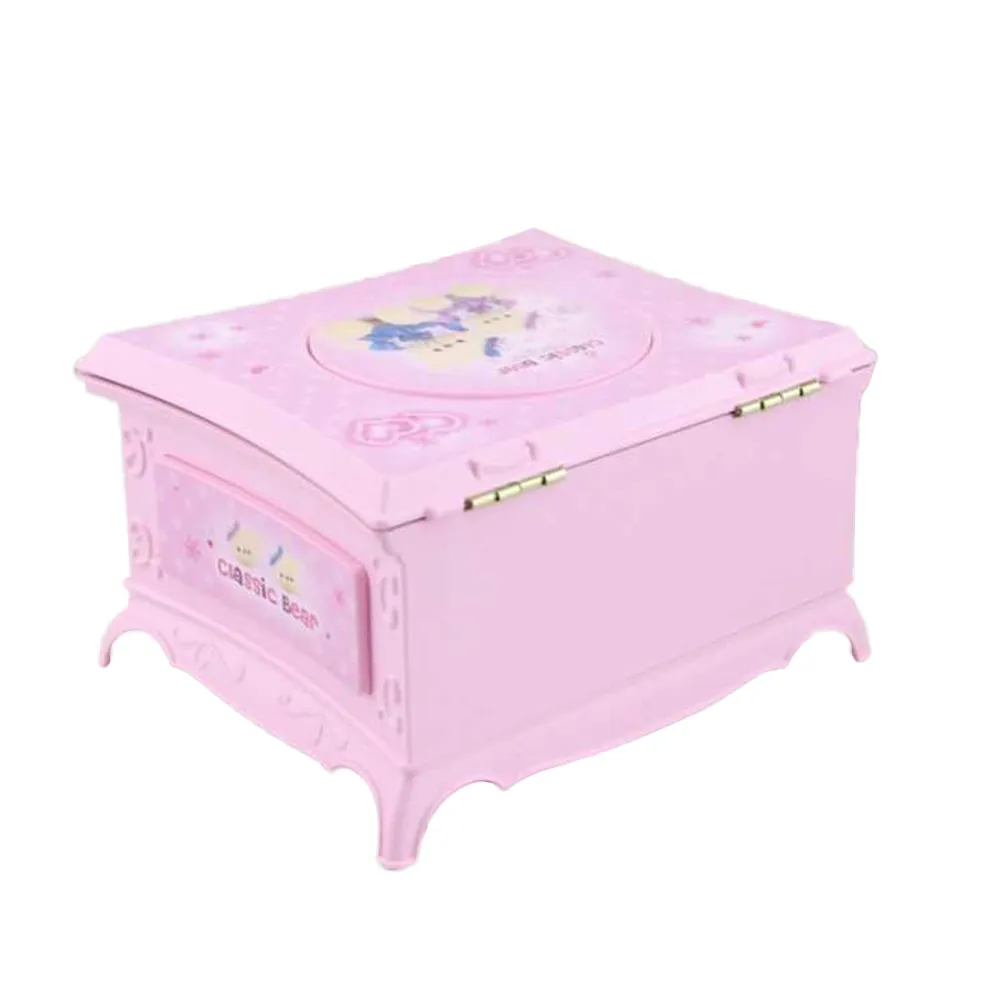 Princess-Themed Music Box Jewelry Storage Case Classic Dresser Design with Built-in Mirror for Girls Plays Sweet Melody Premium