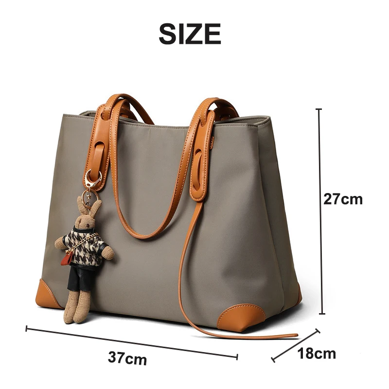 2024 New Women\'s Tote Bag Waterproof Oxford Fashion Large Capacity Shoulder Bags Cartoon Decoration Hand Bags for Women 7961