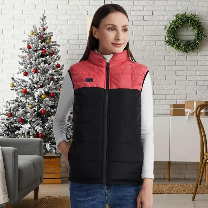 Autumn winter Smart USB Heated Cotton Vest 3 area Smart Controller vest Women Outdoor Flexible Heating Vest For Men Women S/M/L