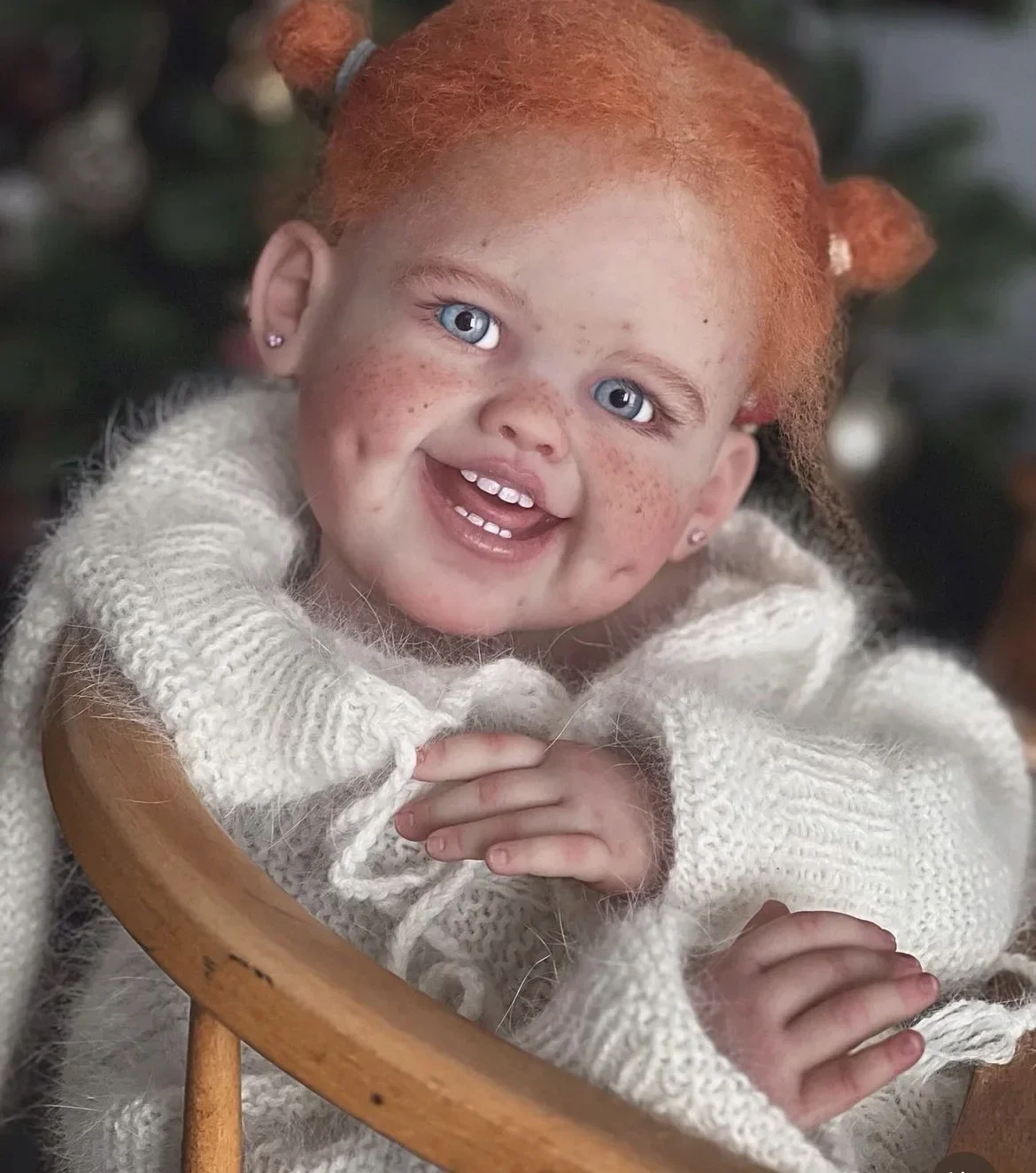 ตุ๊กตาเด็กเกิดใหม่ DLS Customized Limited Supply ขนาด 29 นิ้ว ผมสีส้มติดโคนด้วยมือ พร้อมฝ้า  ตุ๊กตาสำเร็จรูป