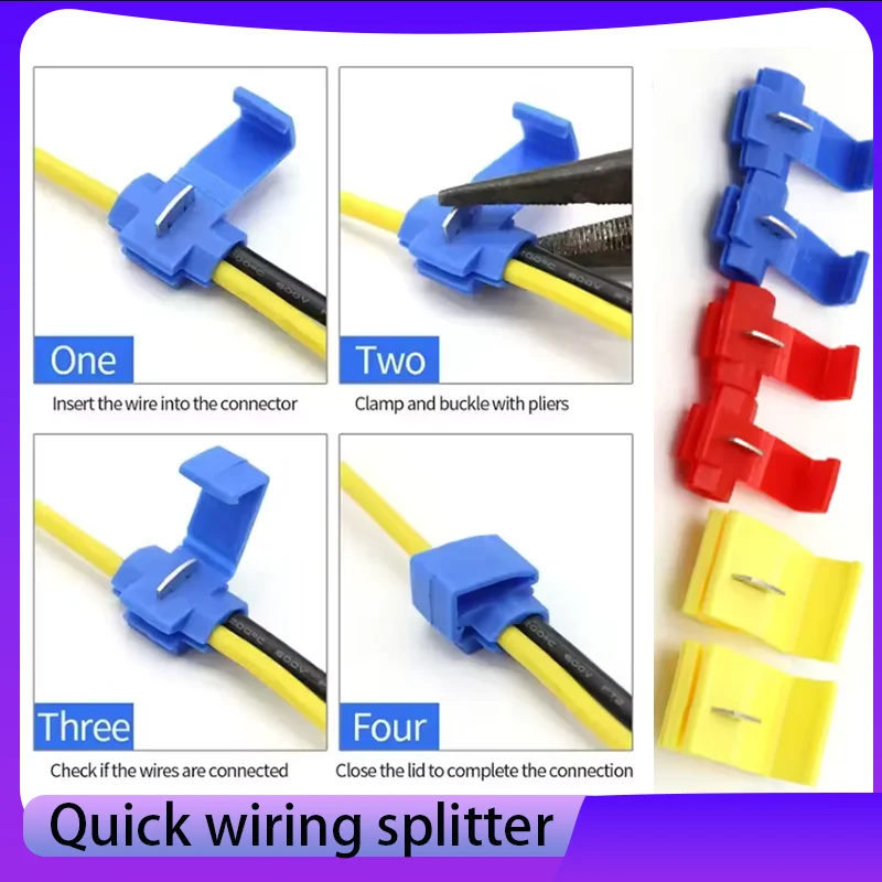 

Quick connect terminal without breaking wire splitter with T-shaped clamp 10/30/50pcs