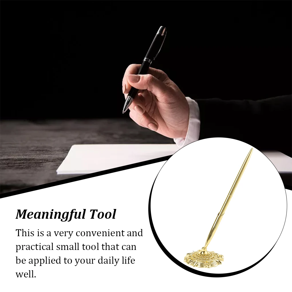 Round Gel Pens with Base Supplies Ball Pen Attached To Desk Signature Writing Tool Counter Business Office