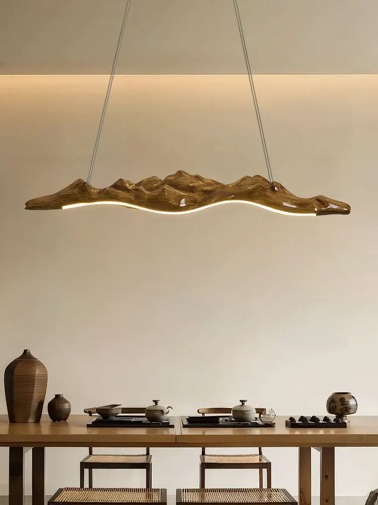 Tea Room Restaurant Pendant Japanese Wabi Sabi Style Homestay Study Bar Desk Lamp 2025 New Chinese Office Lighting