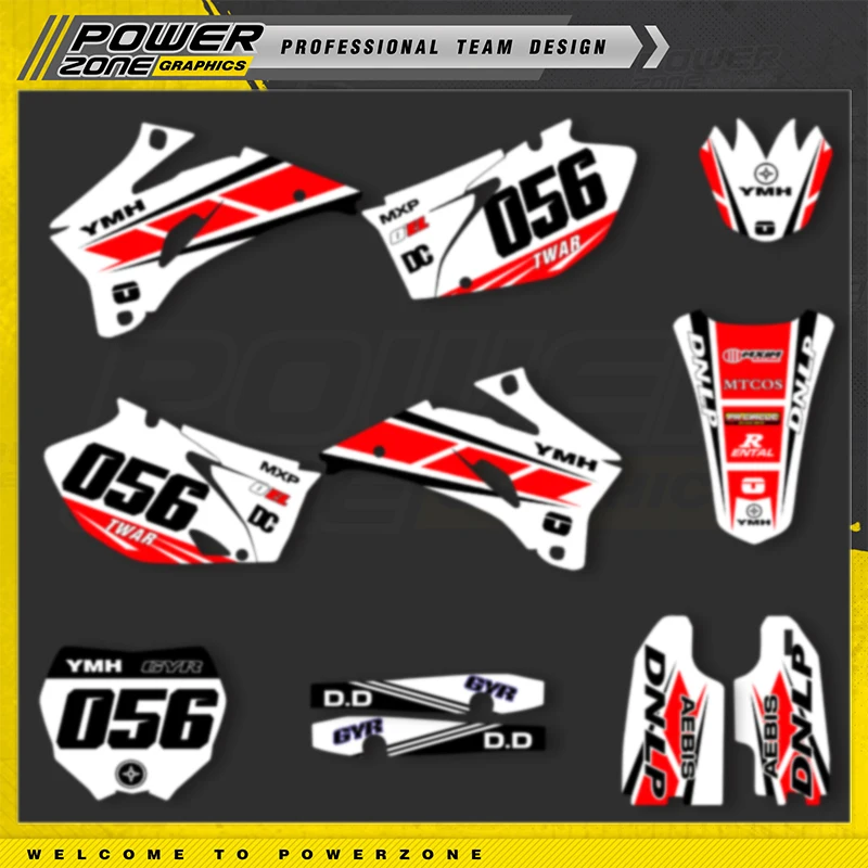 PowerZone Custom Team Graphics Backgrounds Decals Stickers Kit For YAMAHA YZF250 450 2006 2007 2008 2009 YZF250 YZF450 021