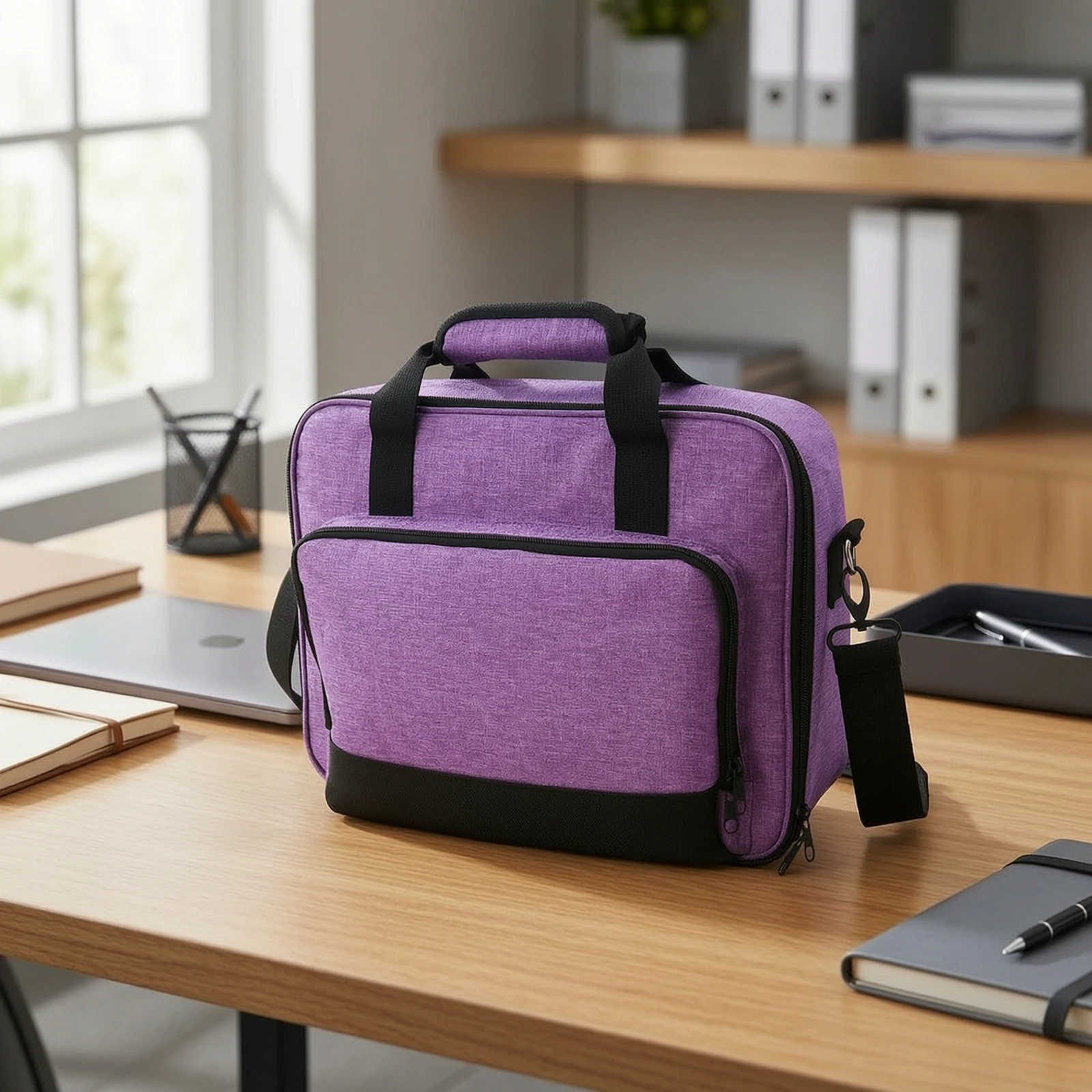 Presentation Device Case with Shoulder Strap Padded Presentation Device Case with Compartment Dividers Soft-Sided Long-Lasting