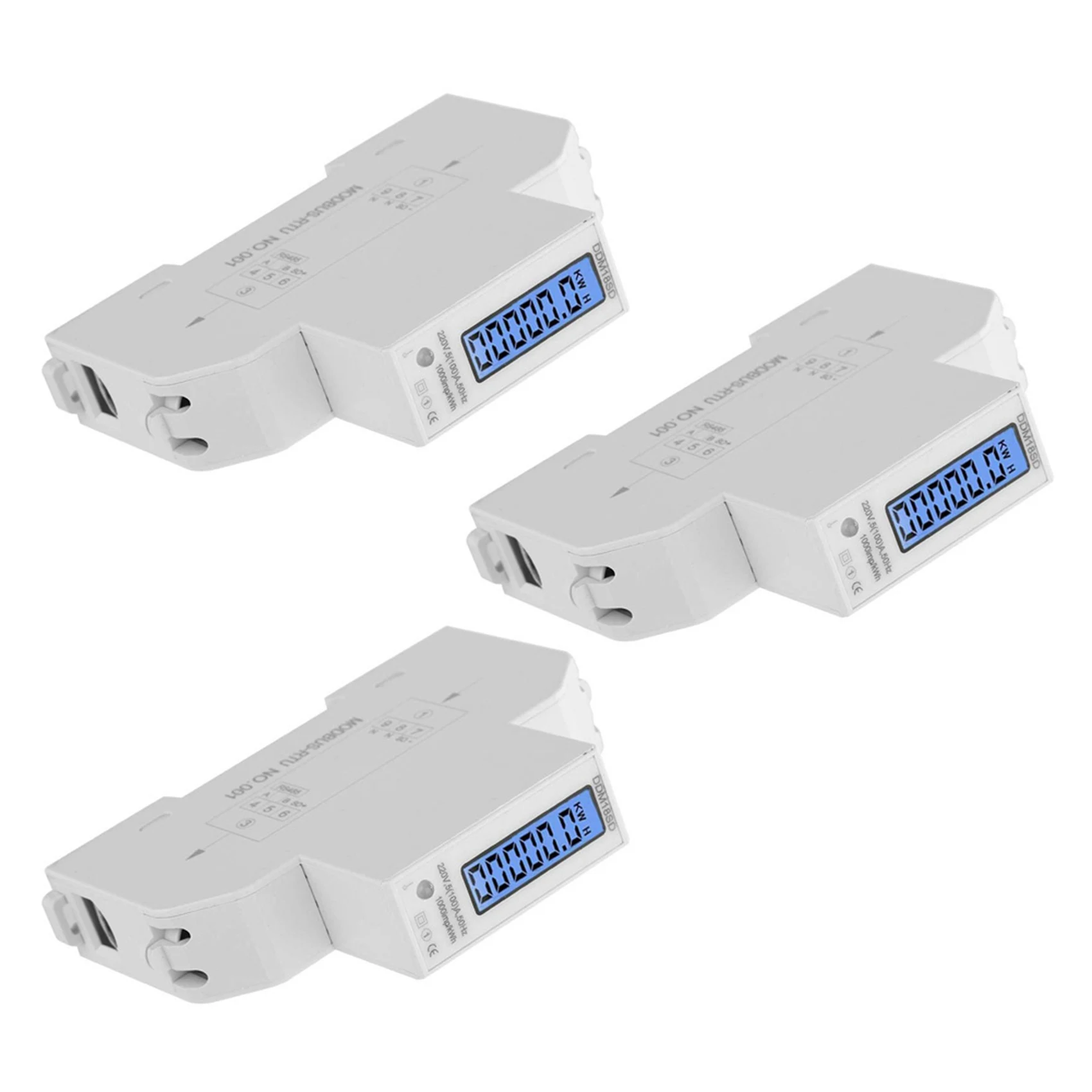 KYCOR-3X 5-100A 220 فولت مقياس الطاقة مرحلة واحدة RS485 MODBUS بروتوكول LCD الخلفية عرض Din السكك الحديدية واط متر مقياس الطاقة #4