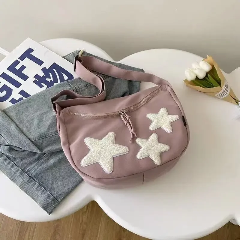 Japanese Style Cute Girl Niche Homemade Pentagram Messenger Bag Ins Versatile College Student Crossbody Bag Shoulder Bag Fashion