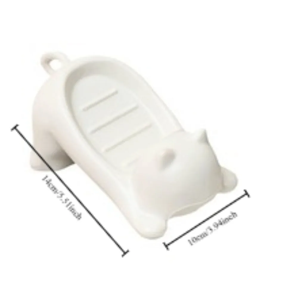 

​ Мыльница в форме кошки, мультяшная мыльница, дренажный держатель для хранения, нескользящая основа, прочный пластик, бытовые аксессуары для ванной комнаты ​