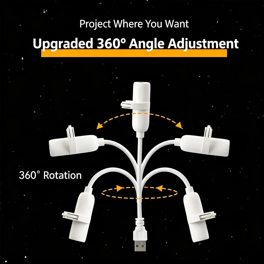 KEBIDUMEI Mini USB Galaxy Star Projector Light 360° Adjustable Romantic Night Light Atmosphere Lamp Bedroom Birthday Party Decor - view 5