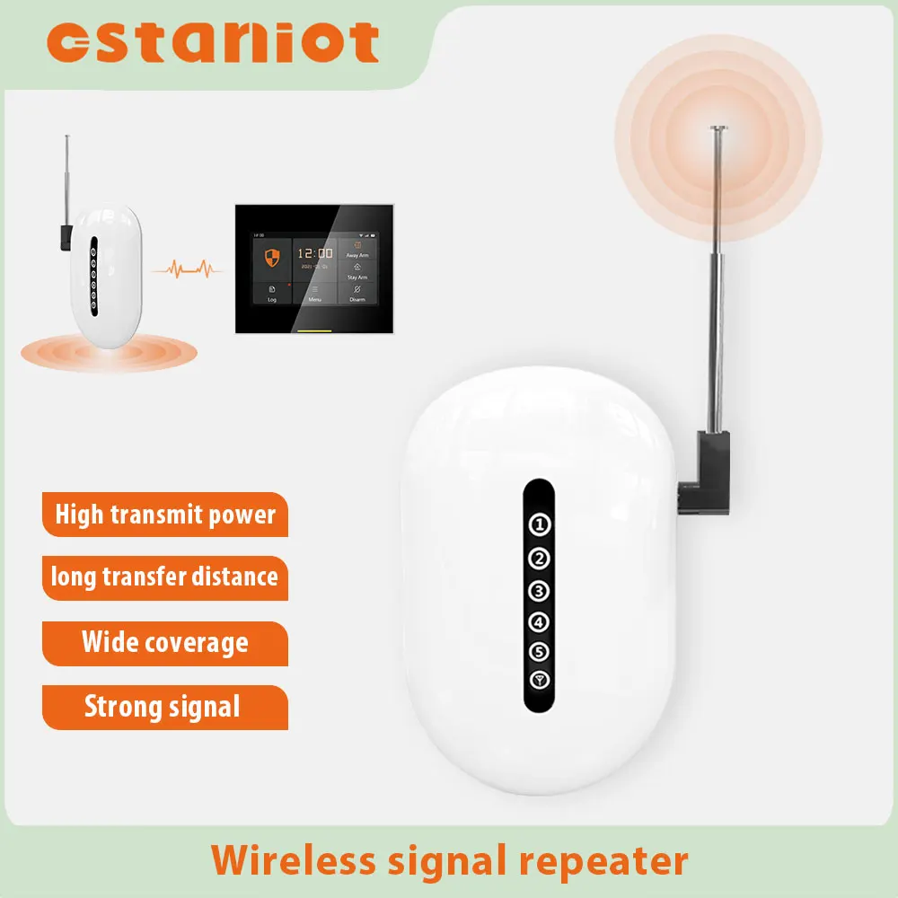 Wzmacniacz Sygnału Bezprzewodowy Extender 433MHz Inteligentny Wzmacniacz Dalekiego Zasięgu Bez Barier, Przez Ściany, Do Domowego Systemu Alarmowego