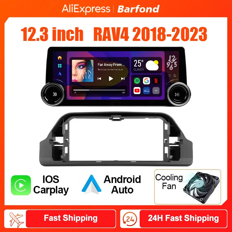 

2 Din Android Car Multimedia video Player For Toyota RAV4 5 XA50 2018- 2023 12.3inch large screen radio Carplay navigation GPS