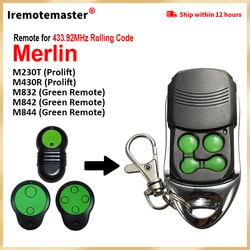 Compatible with Merlin M842 M832 M844 Garage Door Remote Control Prolift 230T/430R Gate Openers