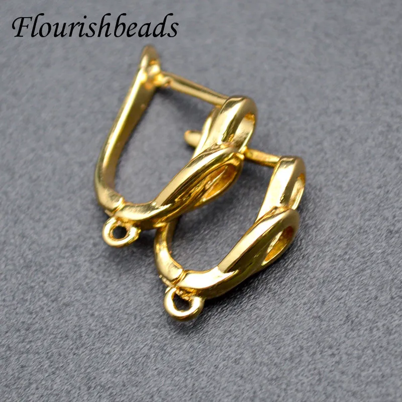 Nickle Free Anti Fading 18K Gold Color Double Circle Metal Earring Hooks Earwire Jewelry Findings 30pcs/lot