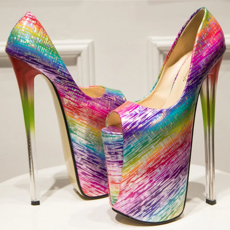 Women Pumps Ultra High Heeled 22CM Nightclub Party Shoes Woman Thin Heels Custom Summer Sexy Women Shoes Large Size 43 WSH3518