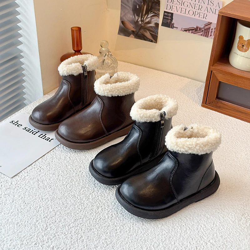 

Children's Best selling warm Short Boots Warm Lightweight Girls Non-slip Kids Winter Stylish and High Quality Boots