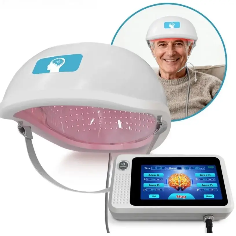 

Portable Photobiomodulation Helmet 810nm Near Infrared Light Therapy 448 Diodes Brain Stimulation Device for Neurological Health