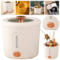 Electric Hot Pot 1L Mini Ramen Cooker 450W Portable Nonstick Ramen Cooker Rapid Noodles Cooker for Travel Dorm Office