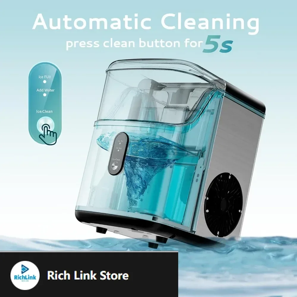 

Nugget Ice Makers Countertop, Pebble Ice Maker Machine with 35lbs/24H Soft Ice