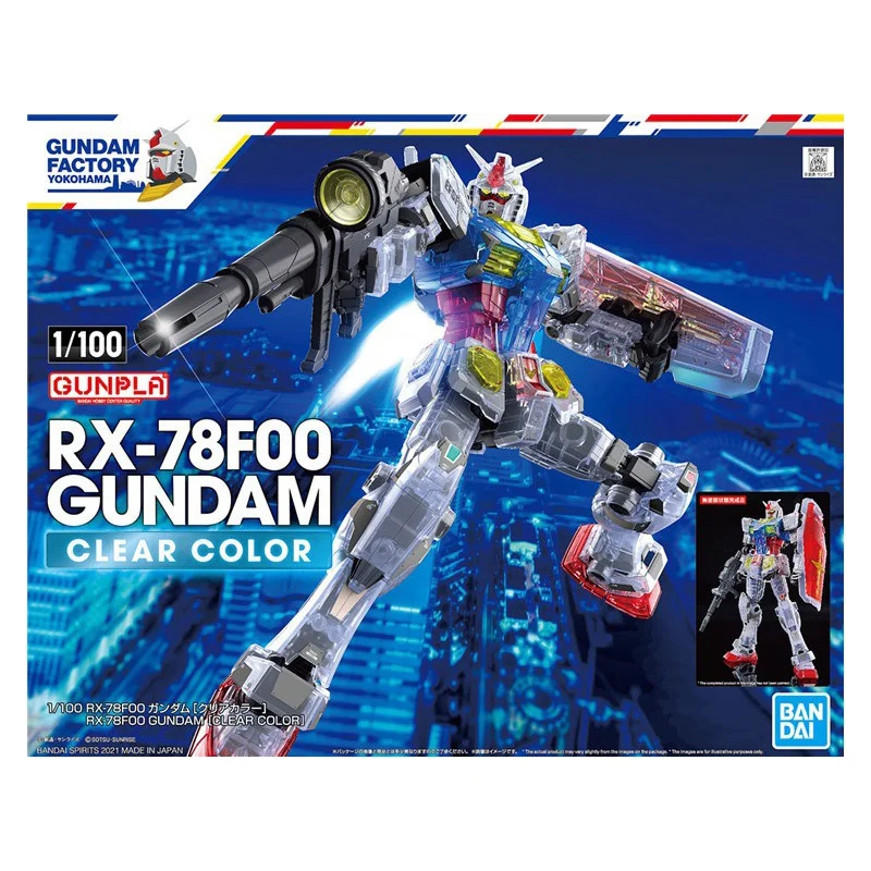 Bandai Genuine Gundam Model Kit Anime Figure MG RX78F00 Clear Color Collection Gunpla Anime Action Figure Toys for Children