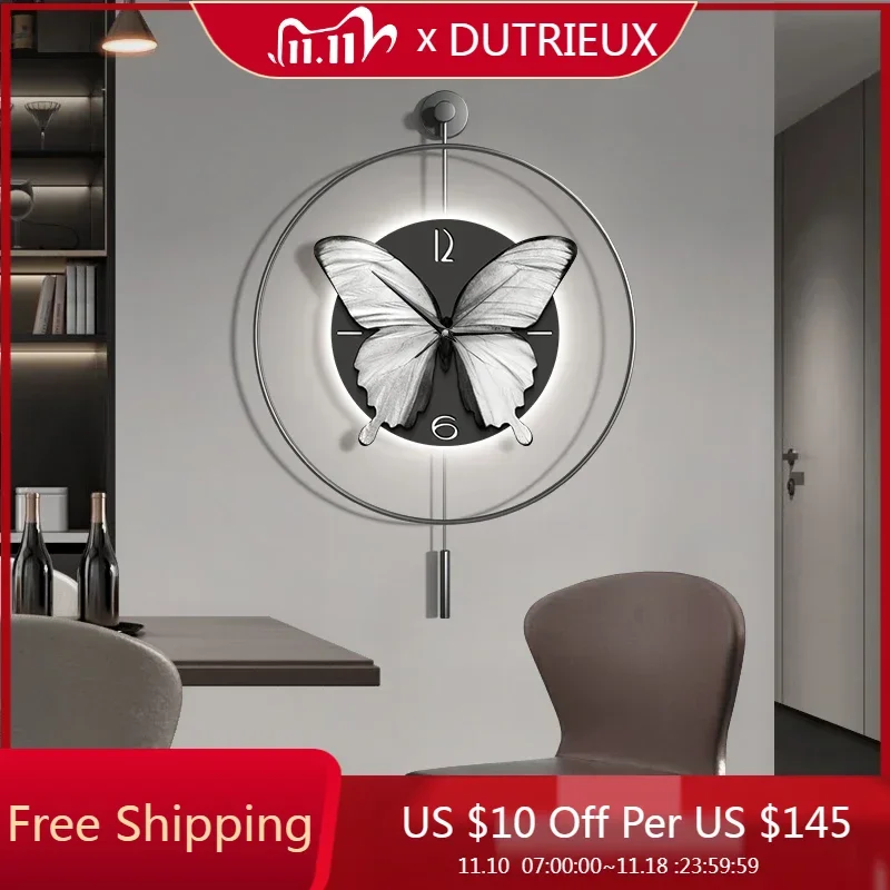 

Art Mural Wall Clocks Led Large Living Room Luxury Mechanism Restaurant Wall Watch Nordic Relogio De Parede Home Decoration