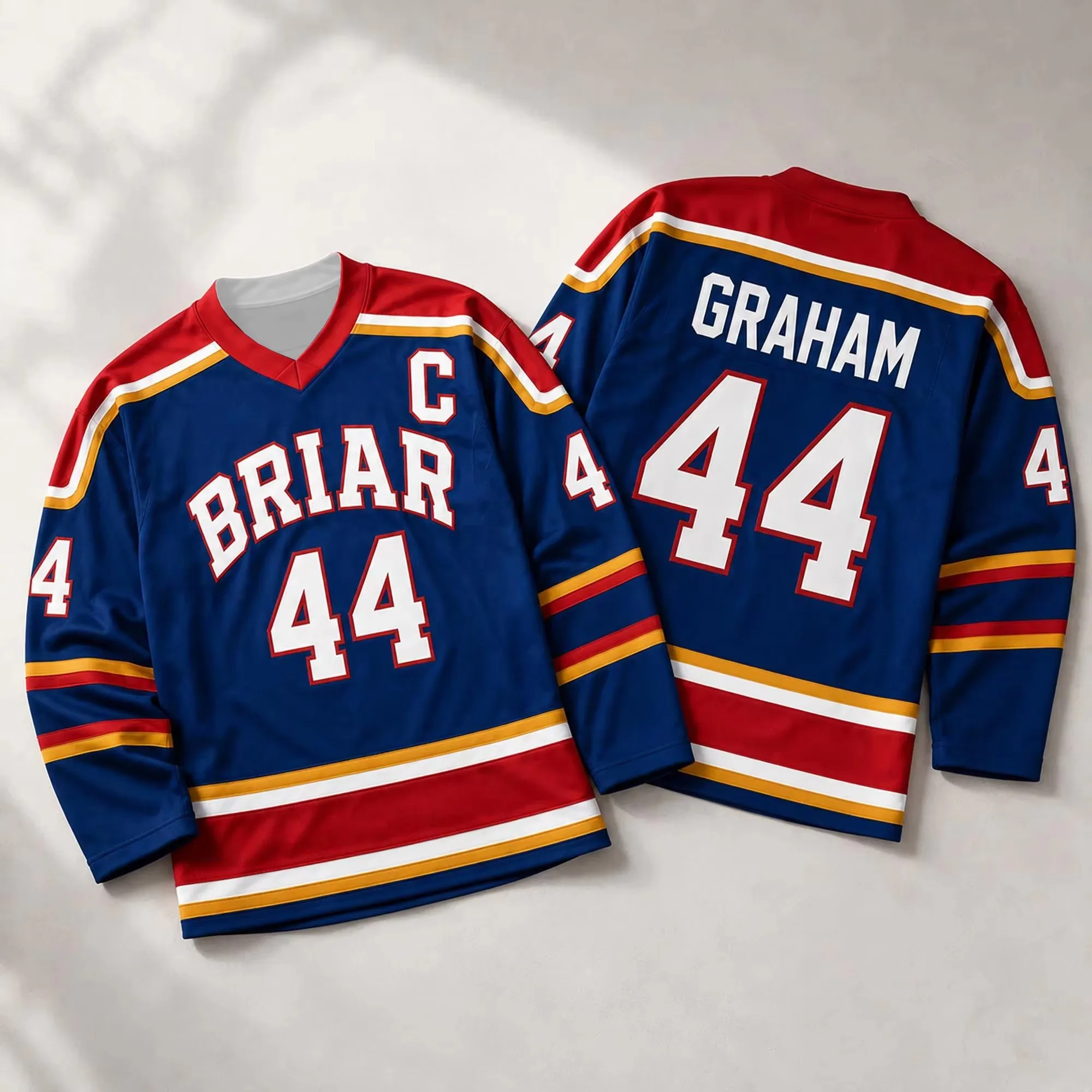 Off Campus Briar University Hockey Jersey Graham #44 Men Women Kids Long Sleeve T-Shirt Summer Breathable Casual Streetwear Tops