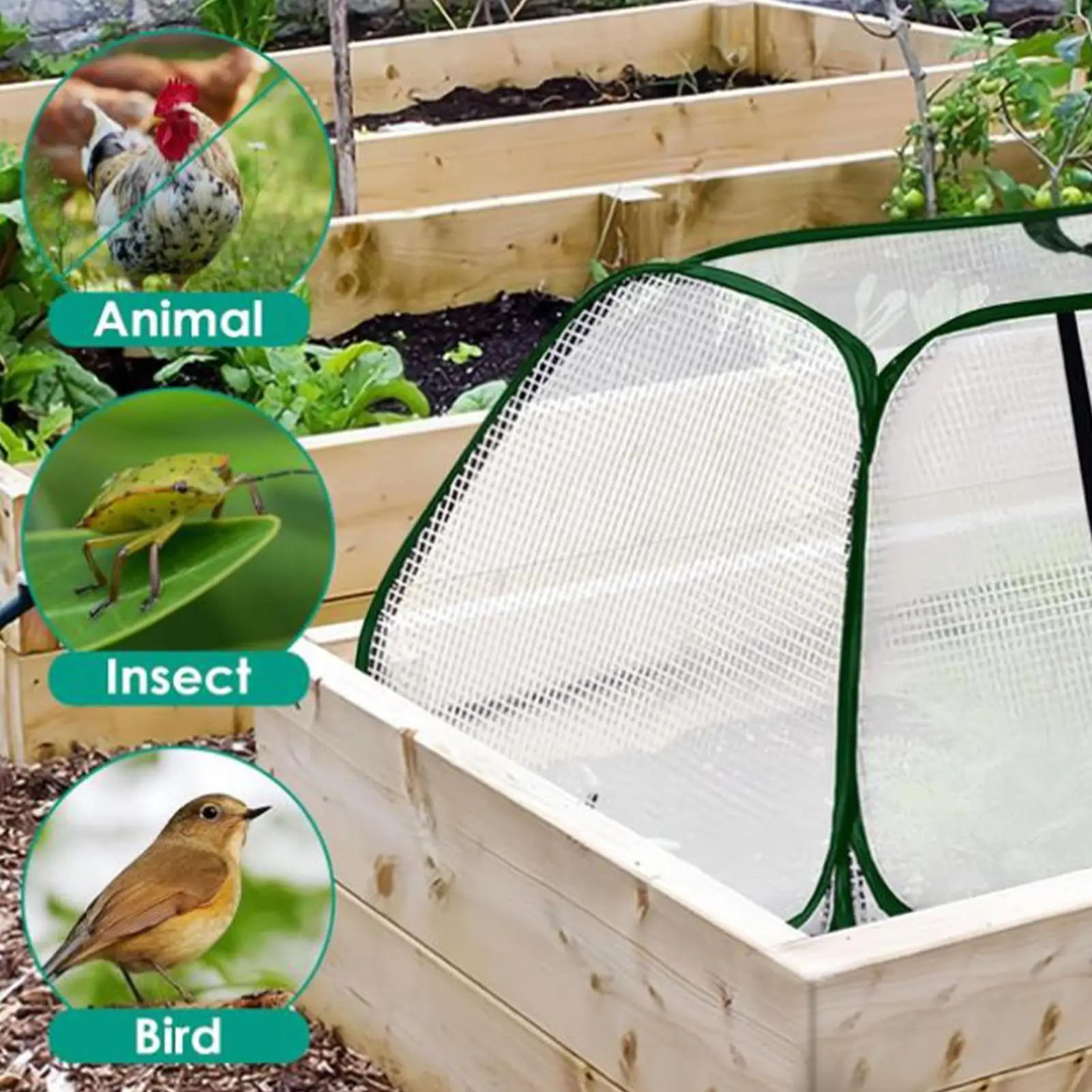 Garden Covers For Raised Beds Breathable Mesh Planter Accessories With Zipper Garden Row Covers For Outdoor Winter Cold Weather