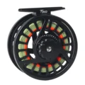 black reel and line