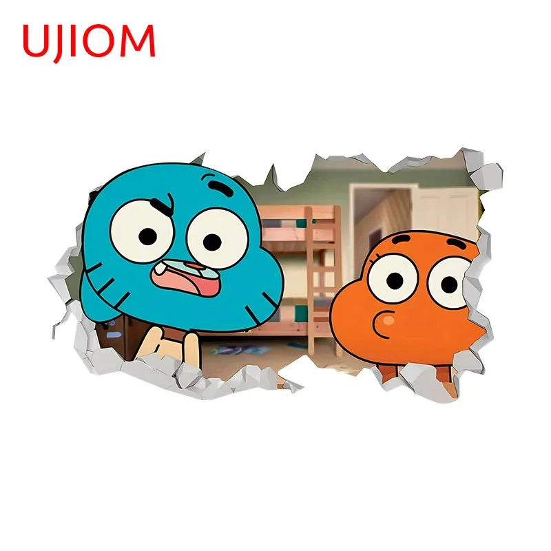 UJIOM 13cm Darwin Gumball Tear Anime Wall Stickers Sunscreen Graffiti Baby Nursery Room Surfboard Decal Amusing Home Decor