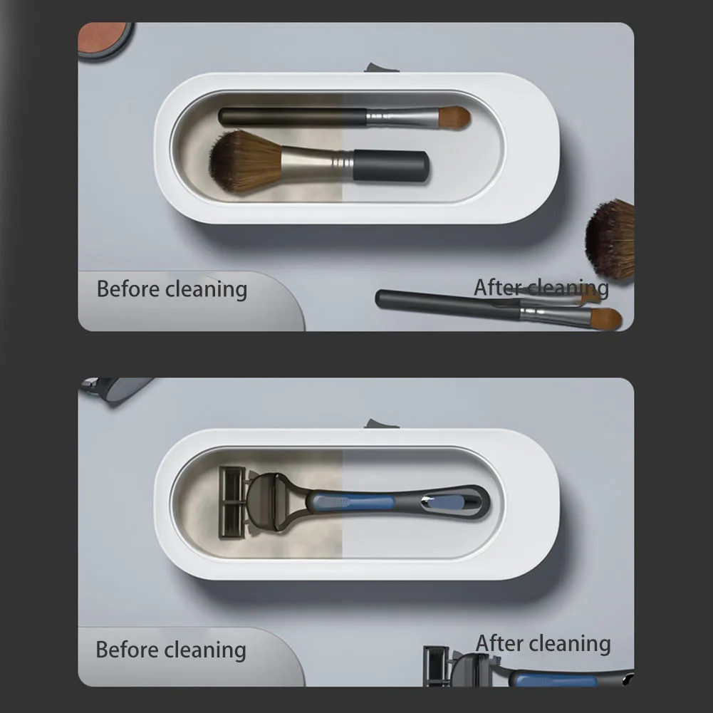 Ultrasonic Silver Gold Cleaner Portable Glasses Cleaner Makeup Brush Cleaner Multifunctional USB Rechargeable for Coins Dentures