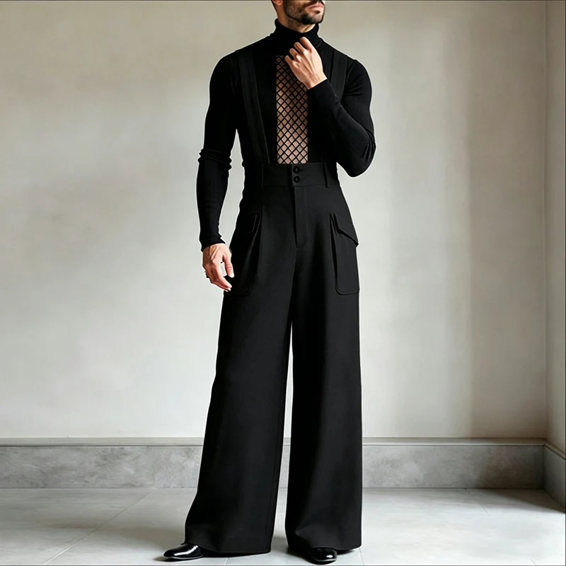 INCERUN Herren-Jumpsuits, einfarbig, ärmellos, lässig, mit Trägern, für Herren, Streetwear, locker, 2026, modische Herren-Overalls, Hosen – Detail 8