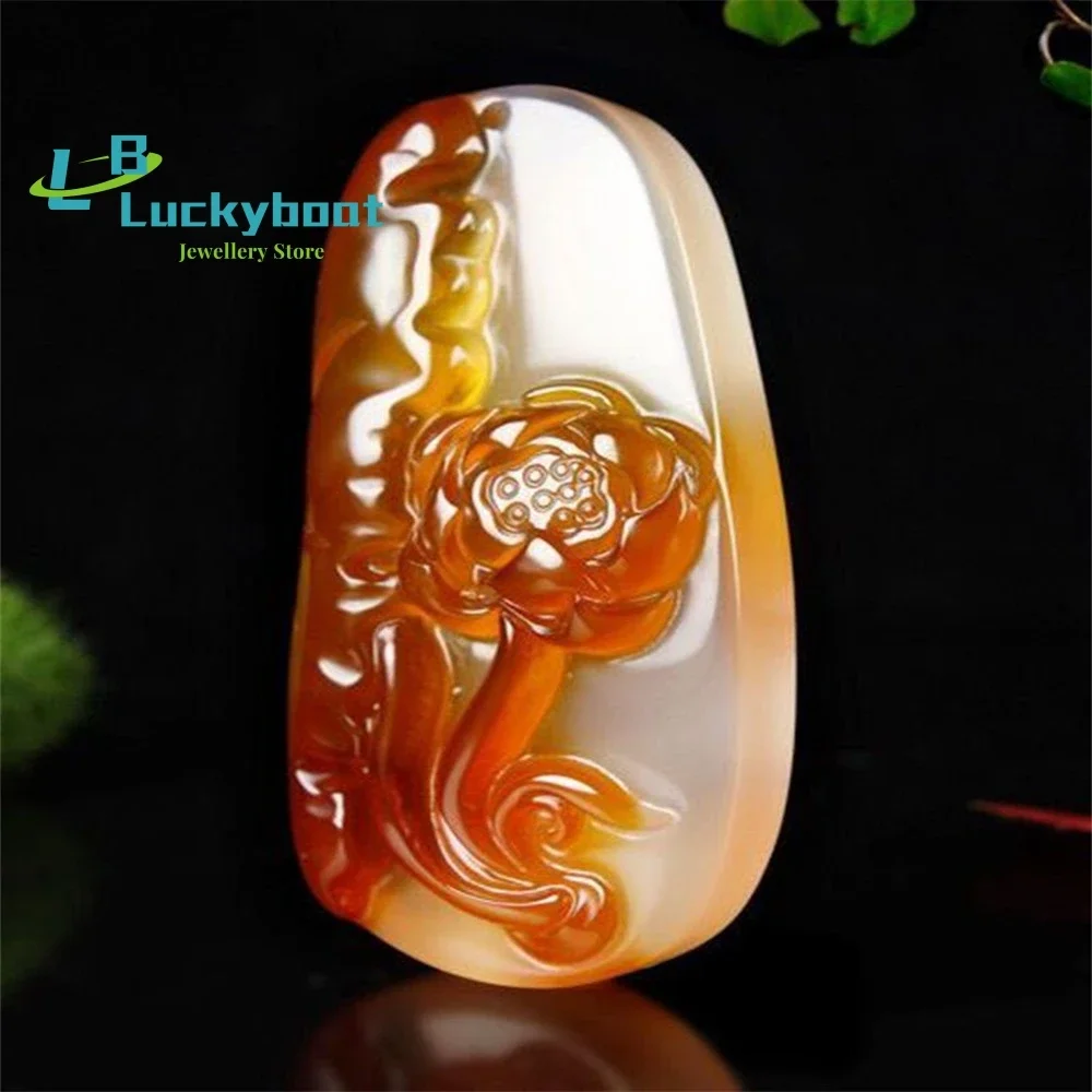 

Lce Kind Of Pretty Color Lotus Brand Chalcedony Pendant Agate Men's And Women's Jade