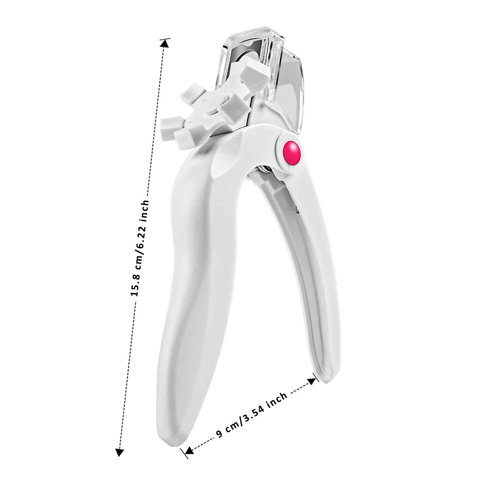 กรรไกรตัดเล็บปลอมแบบฝรั่งเศสทรงตัวยู ตัดเล็บอะคริลิค ปรับขนาดได้ ตัดปลายเล็บ ตัดแต่งเล็บ พร้อมตัววัดขนาด ตัดได้อย่างแม่นยำ