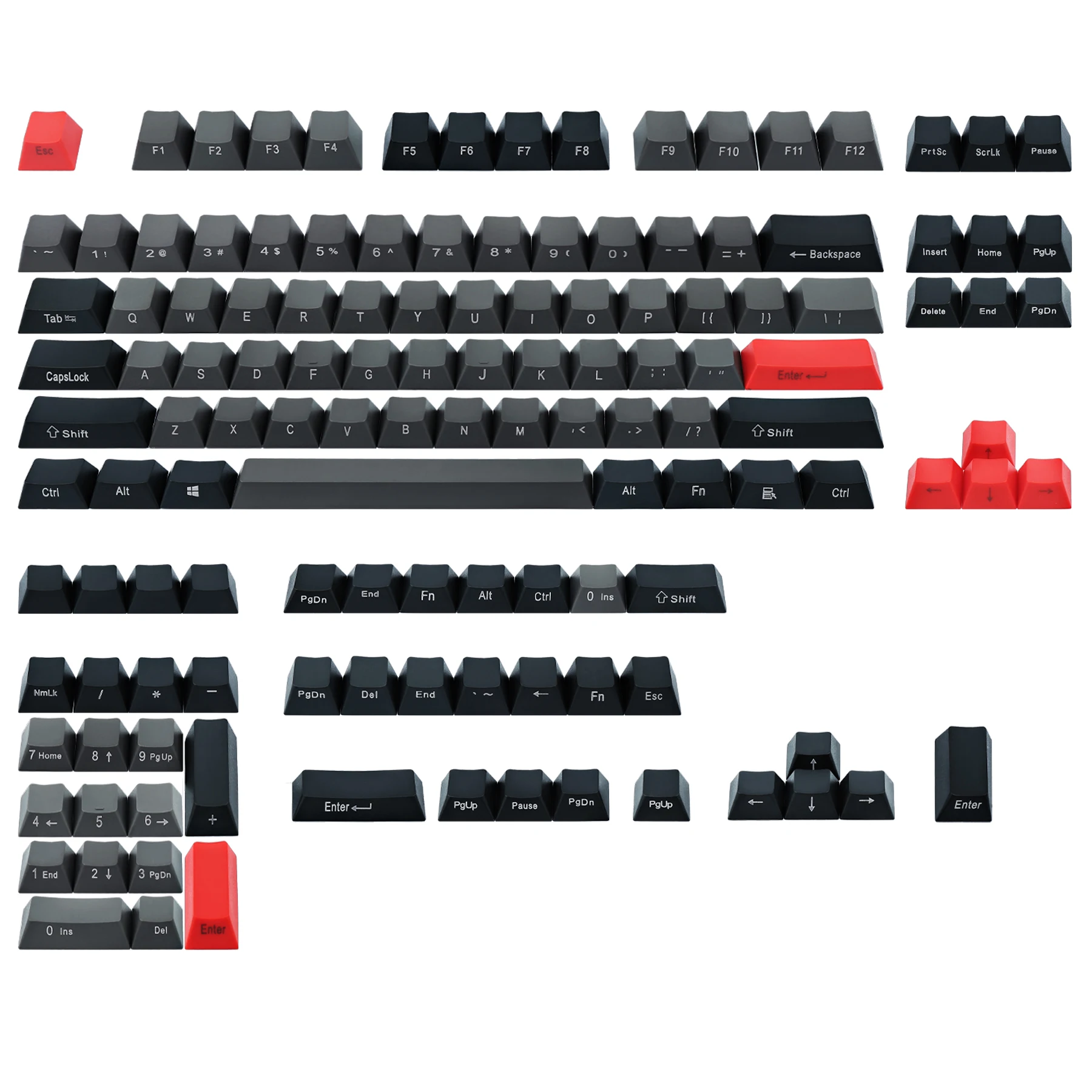 Side Print Keycaps Cherry Profile PBT MX Keyset for 61/68/75/81/84/87/98/104/108 MX Switches Mechanical Keyboard