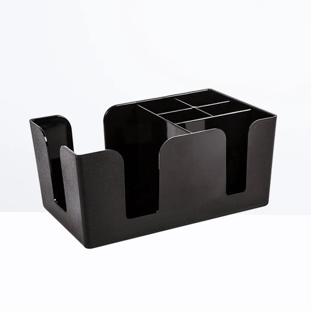 

Straw Holder Plastic Storage Rack 6 Compartments For Napkins Utensils Condiment Organizer Bar Coffee Shop Hotel Tissue Box