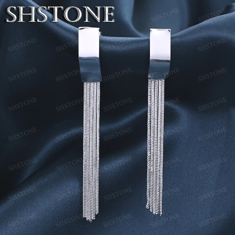 

Charm 925 Sterling Silver Tassel Drop Earrings Elegant Temperament Jewelry Accessories For Women Engagement Wedding Party Gifts