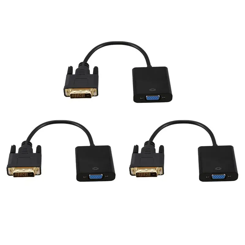 N35R-3X DVI To VGA Adapter Cable 1080P DVI-D To VGA Cable 24+1 25 Pin DVI Male To 15 Pin VGA Female Video Converter