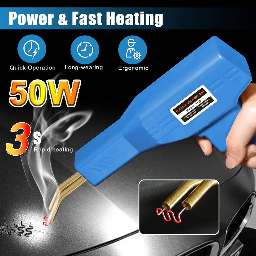 50W เครื่องเชื่อมพลาสติกซ่อมเครื่องเชื่อมชุดเครื่องเชื่อม,เครื่องเย็บกระดาษร้อนบัดกรีปืน,กันชนรถชุดซ่อมสําหรับพลาสติกส่วนใหญ่