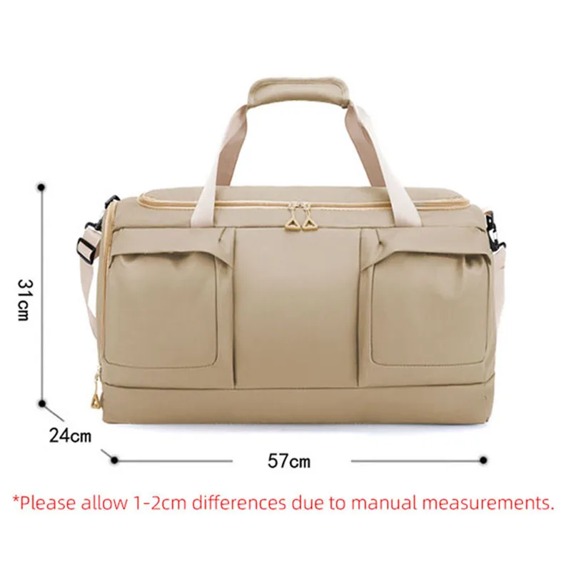 Yoga Gym Bags Waterproof Travel Bag Dry Wet Separate Shoulder Bag Large Capacity Maternity Bag with Shoe Bin Expandable Handbag