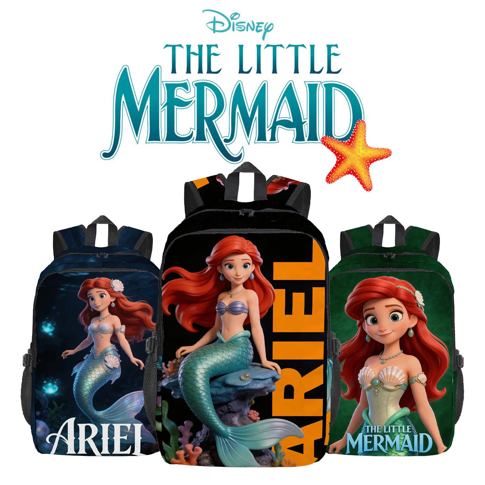 

Модный рюкзак серии Disney «Русалочка Ариэль», 3, доступны для уличного стиля