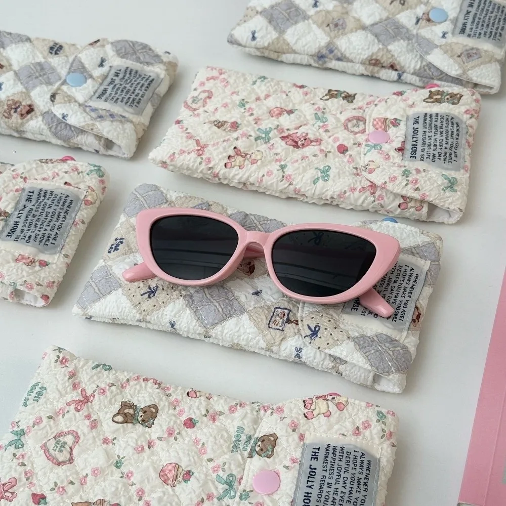 جديد الكرتون نظارات حالة لينة القطن مبطن النظارات الشمسية حقيبة التخزين متعددة الوظائف مكافحة الضغط نظارات صندوق تخزين الفتيات