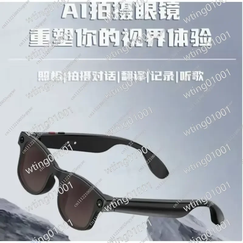 AI Smart Glasses with 8MP Camera 2K HD Video Recording Music Call Local Memory Storage