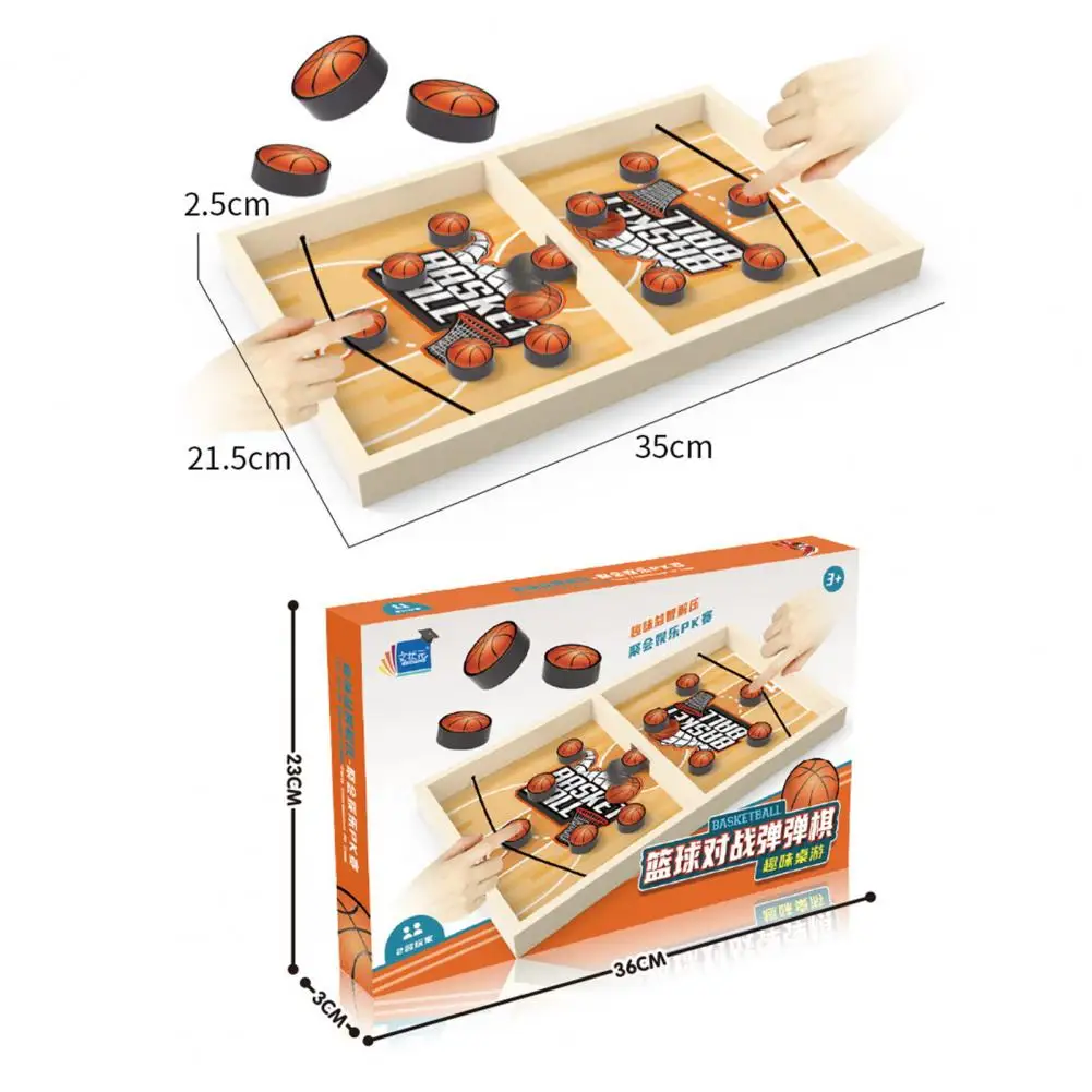 Classic Chess Toy Desktop Chess Toy Fast Sling Puck Game Wooden Hockey Board Mini Toy for Speed Accuracy Educational for Two