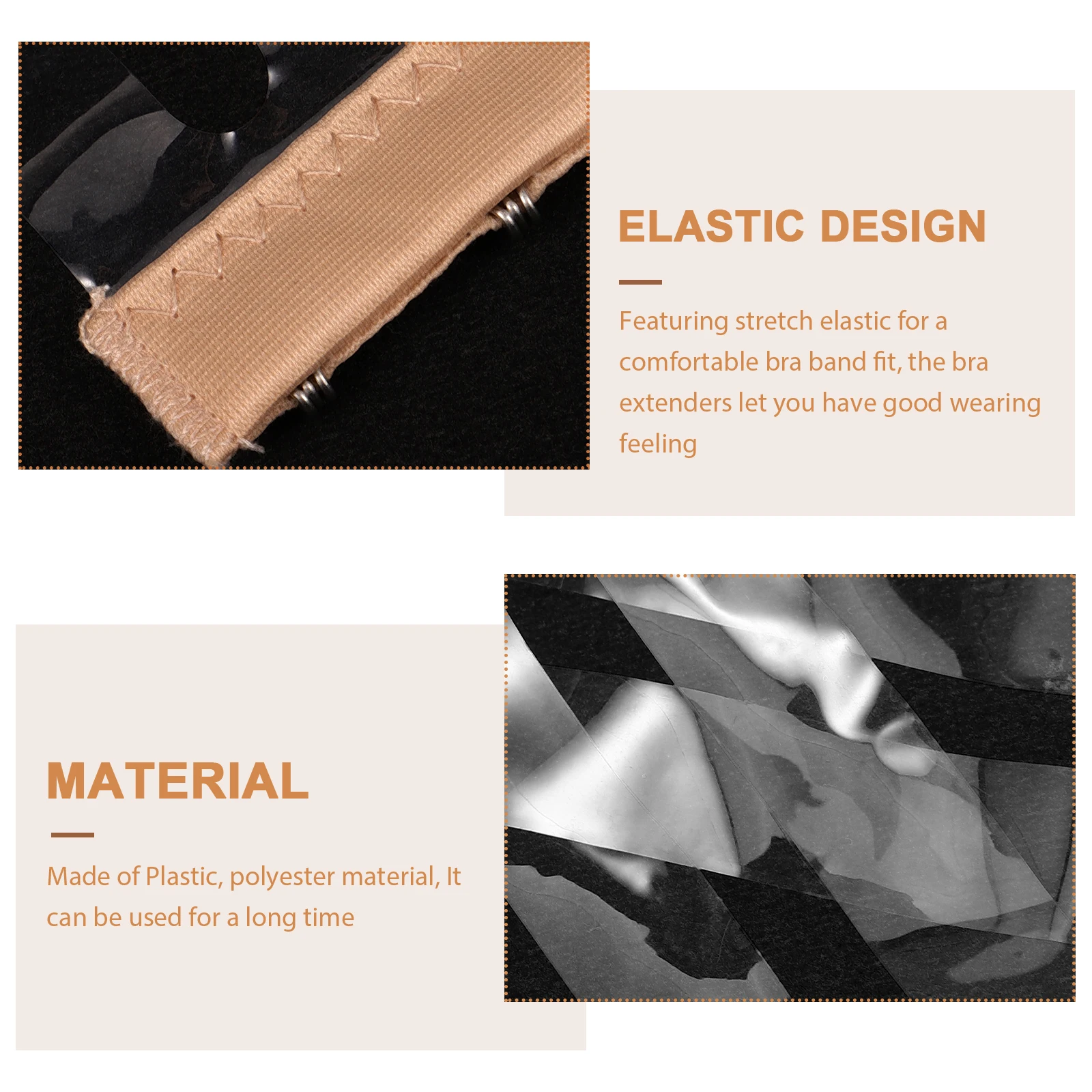 

3 Hook Bra Extender Elastic Back Clip Strap Comfortable Fit Replacement for Women Teen Bra Accessory Buckle Extender