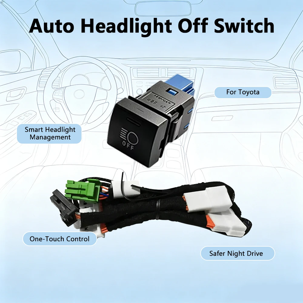 Headlight Off Switch for Toyota Crown Kluger Highlander Harrier Venza Auto Headlight Control Plug and Play No Stalk DRL Off