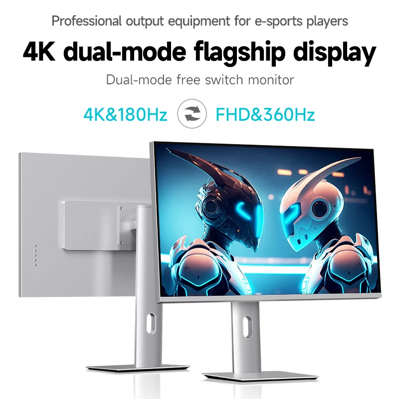 

27-inch 4K Monitor 180Hz (1K@360Hz), 96% DCI-P3, AdobeRGB 93%, Response time 1ms, Alloy metal material body