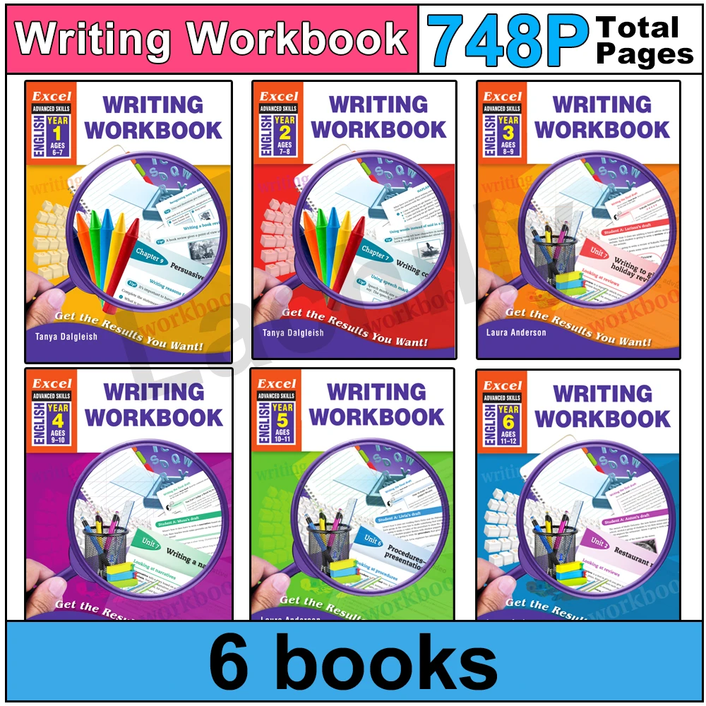 6 books Writing Workbook for kid Develop children's independent writing skills exercise book practice teacher aids