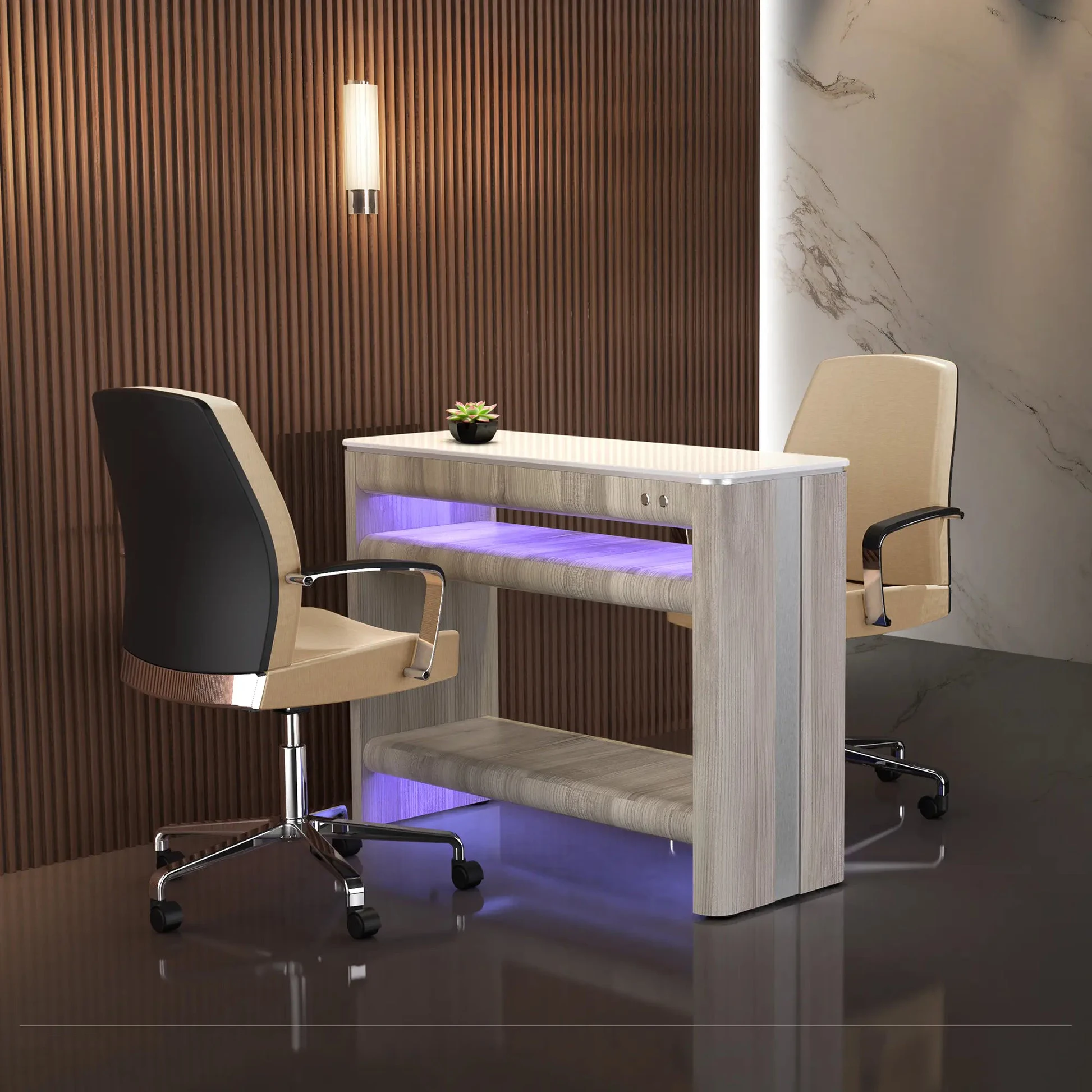 Hand And Foot Nail Dryer Table For Salon Use With Built-in UV Fans